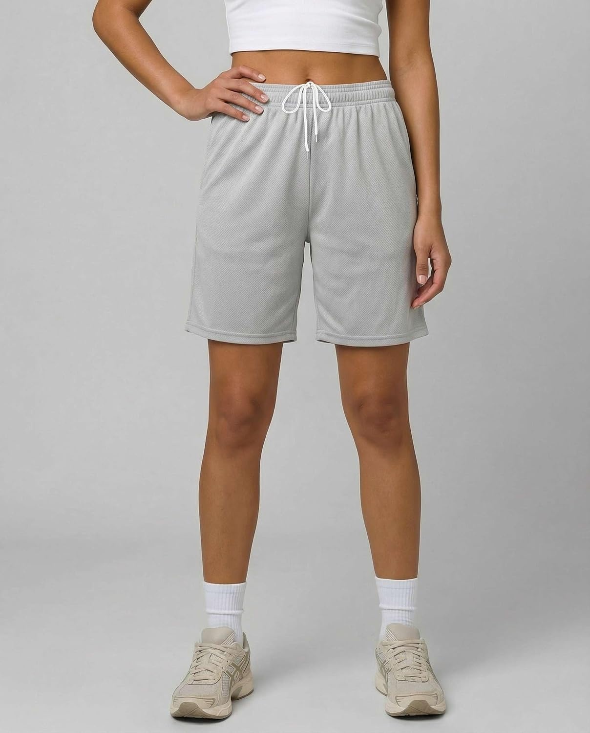 image:image4 Pack Womens Mesh Bermuda Shorts Athletic Running Gym Workout PocketsSet 9