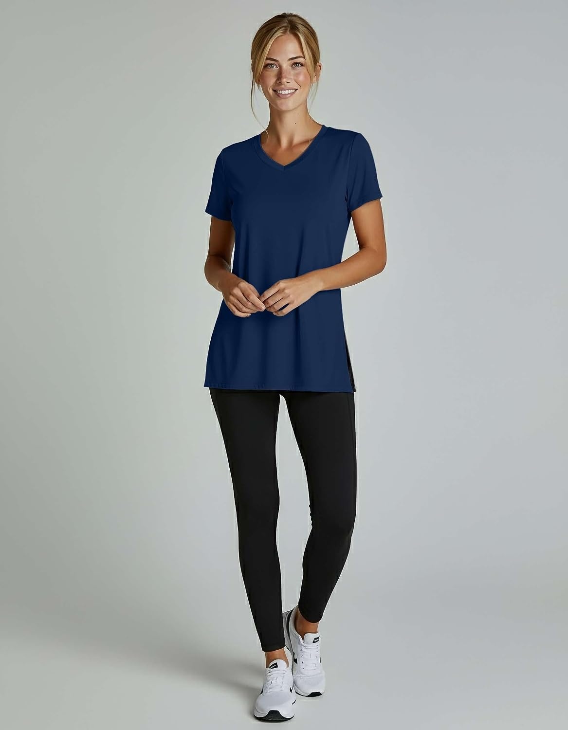image:image5 Pack Womens Dry Fit V Neck T Shirts Workout Athletic Gym Yoga Basic TopsSet 1