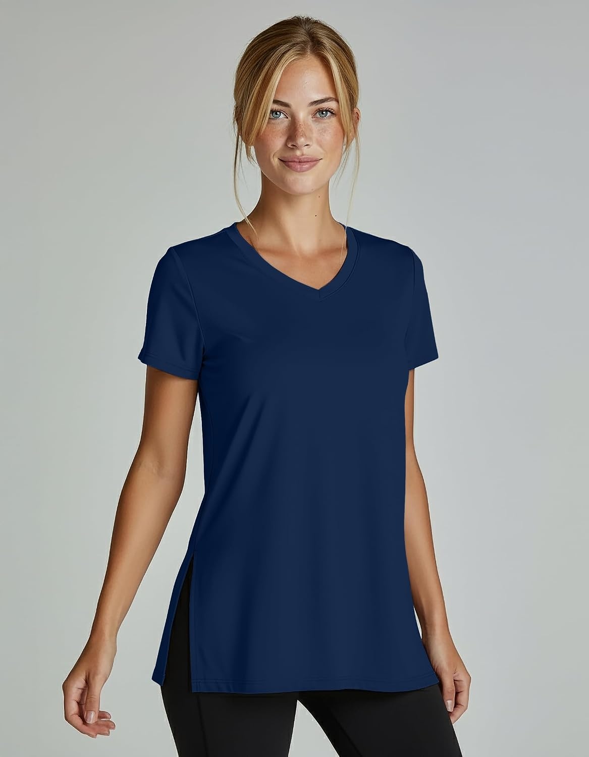 image:image5 Pack Womens Dry Fit V Neck T Shirts Workout Athletic Gym Yoga Basic TopsSet 1