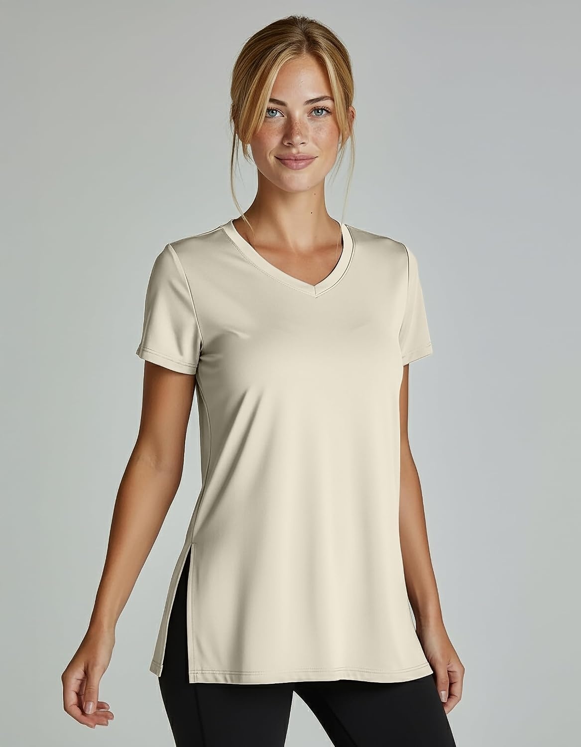 image:image5 Pack Womens Dry Fit V Neck T Shirts Workout Athletic Gym Yoga Basic TopsSet 3
