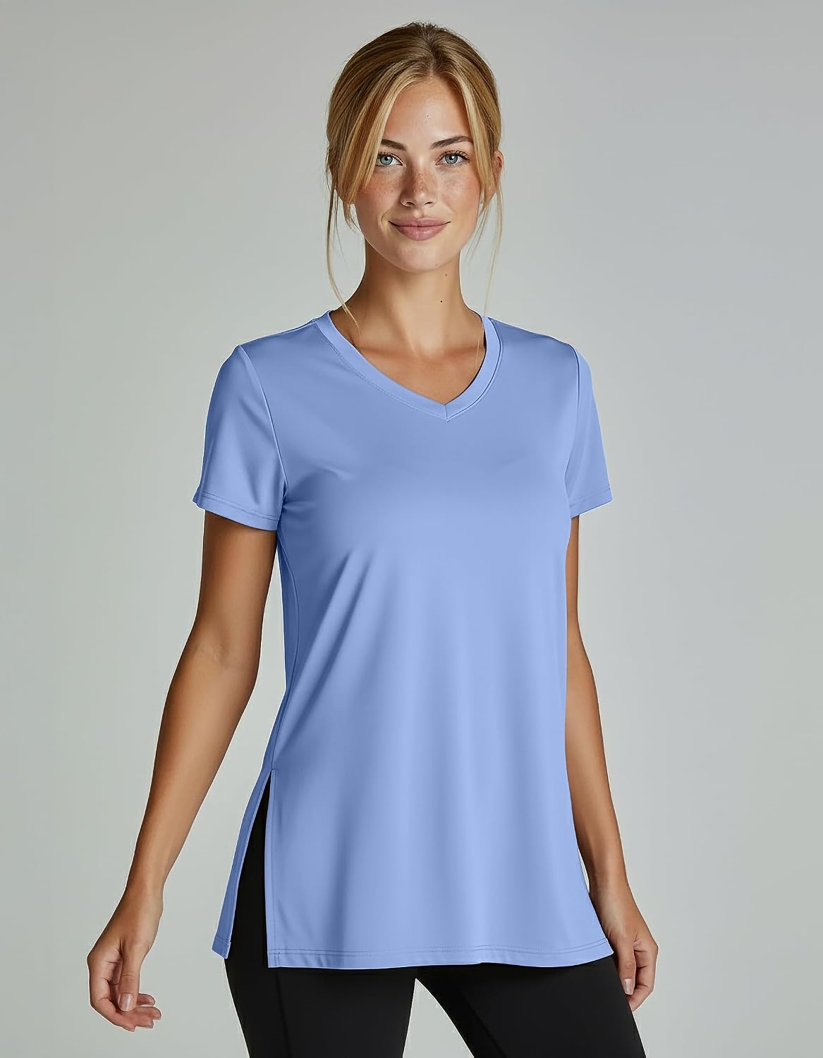 image:image5 Pack Womens Dry Fit V Neck T Shirts Workout Athletic Gym Yoga Basic TopsSet 5