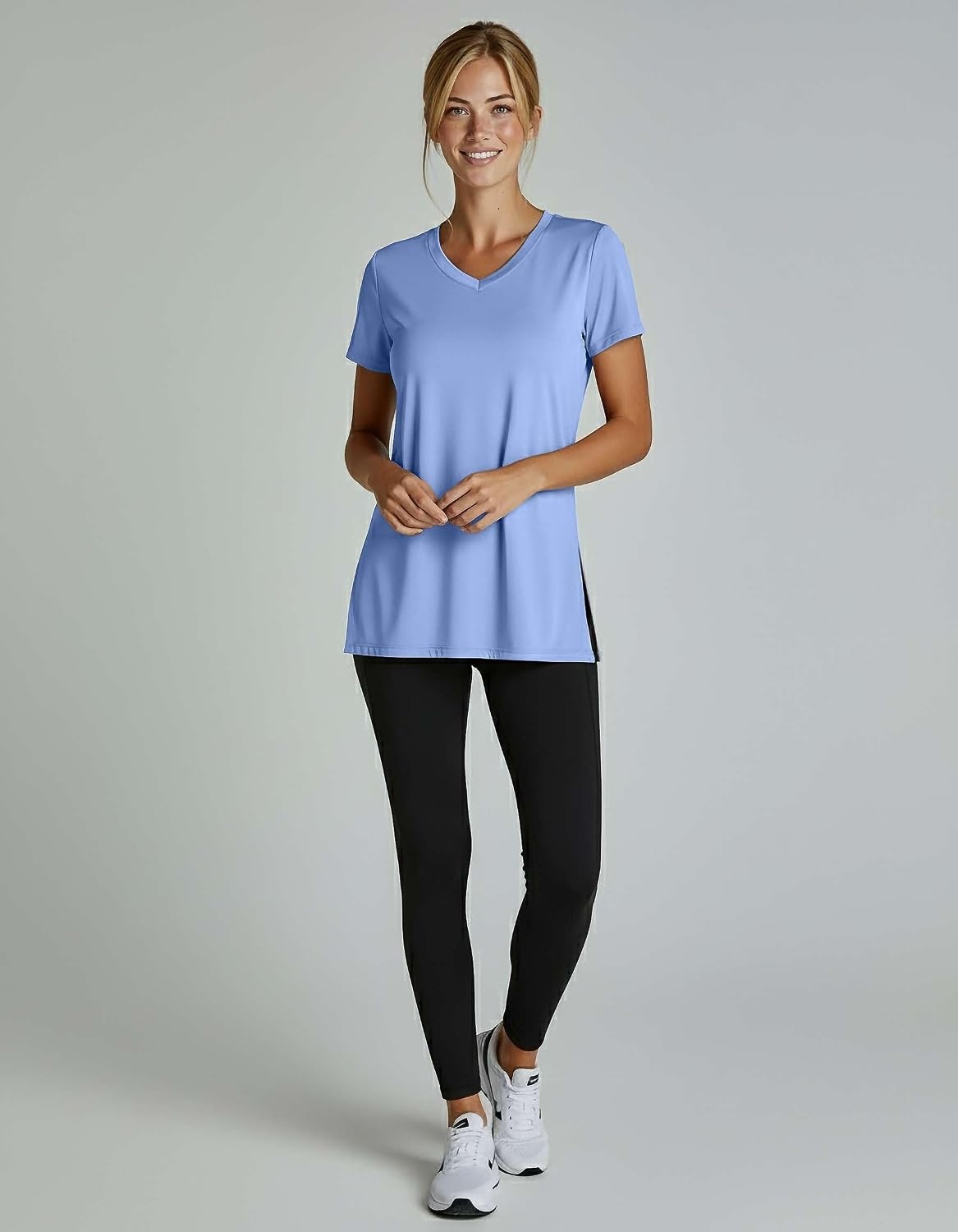 image:image5 Pack Womens Dry Fit V Neck T Shirts Workout Athletic Gym Yoga Basic TopsSet 5
