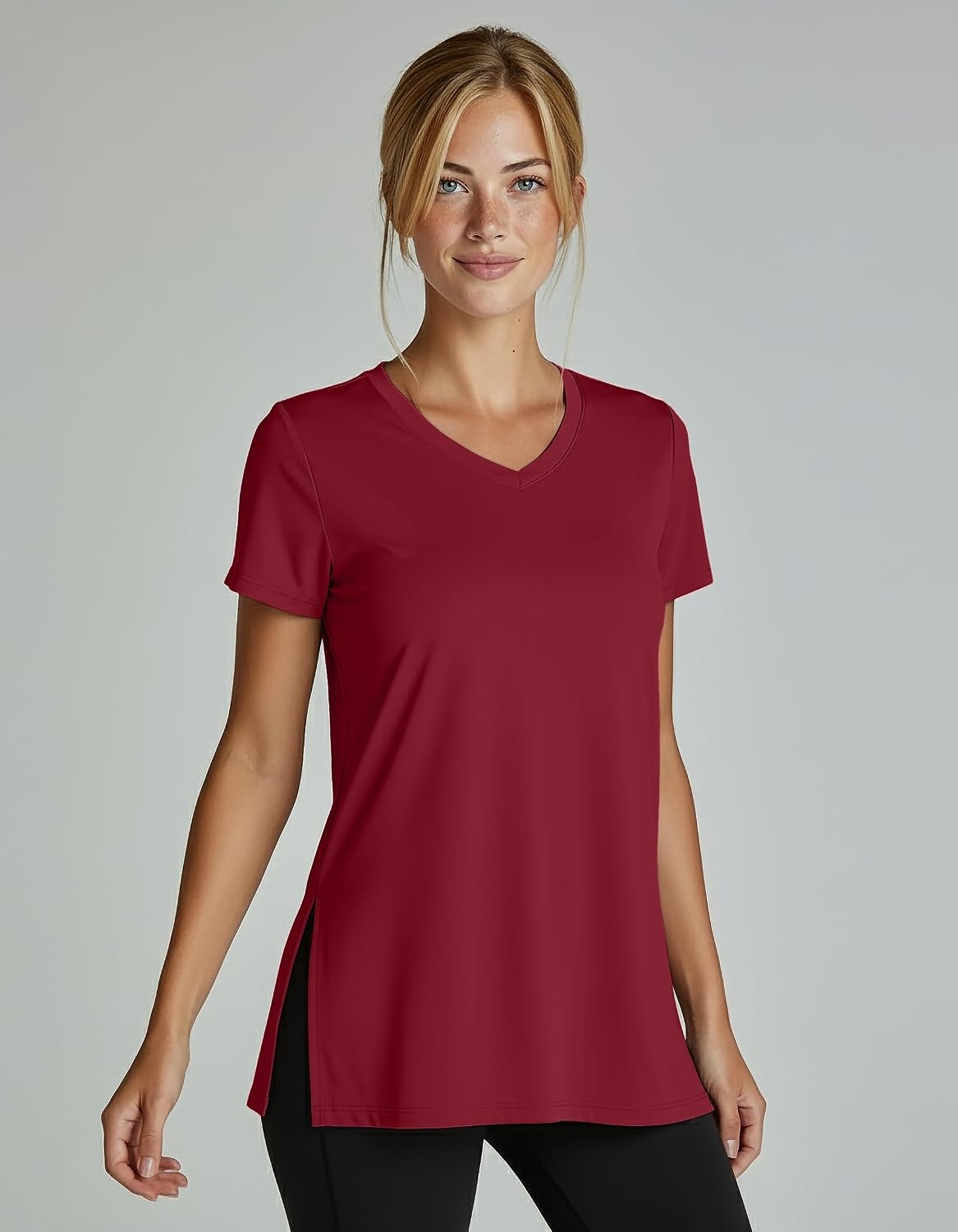 image:image5 Pack Womens Dry Fit V Neck T Shirts Workout Athletic Gym Yoga Basic TopsSet 6