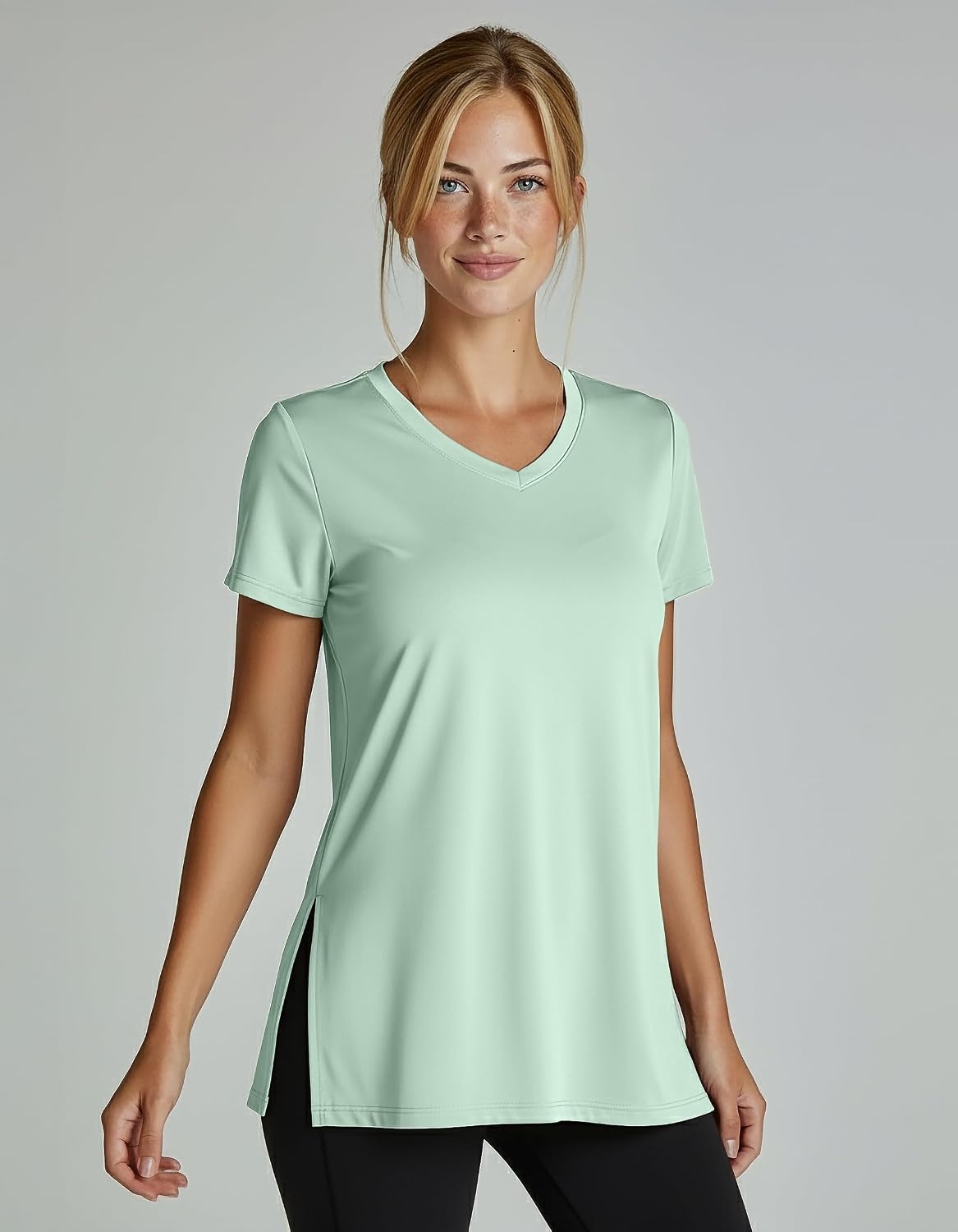 image:image5 Pack Womens Dry Fit V Neck T Shirts Workout Athletic Gym Yoga Basic TopsSet 7