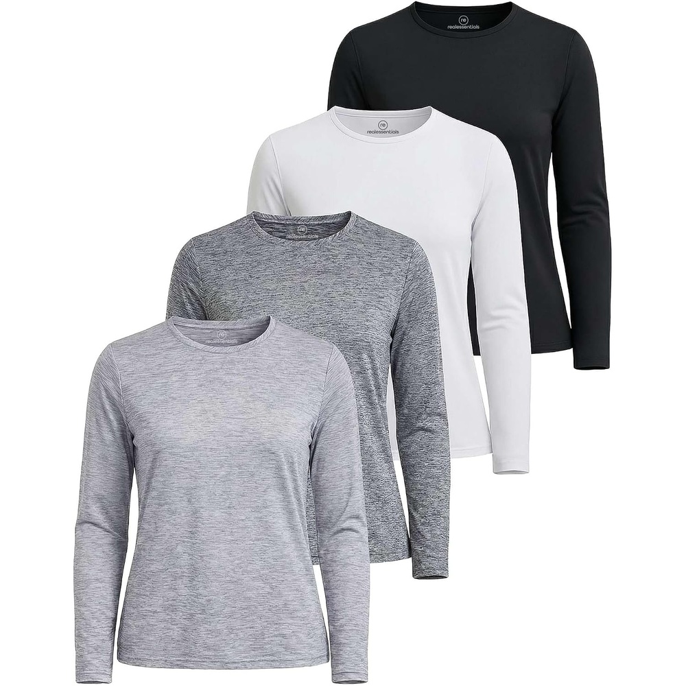 image:image4 Pack Womens Dry Fit Long Sleeve Sun Shirts UPF 50 Hiking Workout TopsSet 16