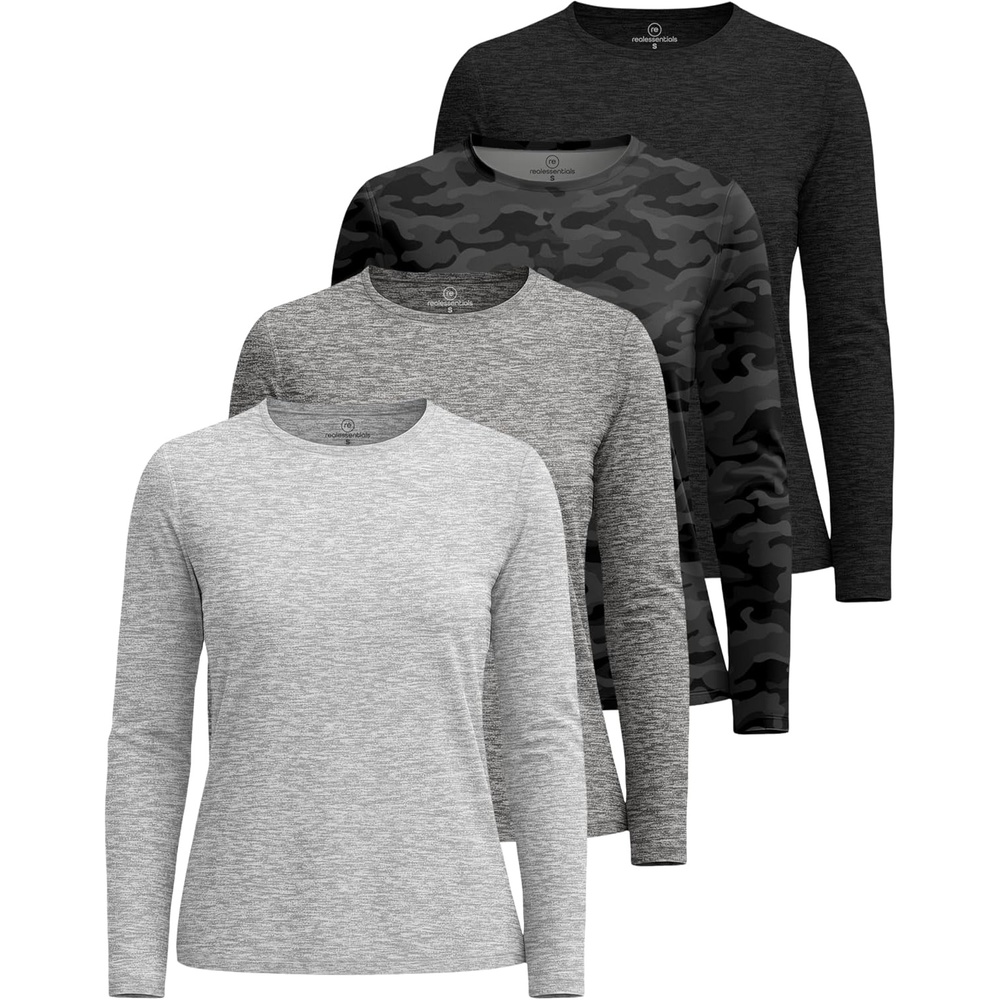 image:image4 Pack Womens Dry Fit Long Sleeve Sun Shirts UPF 50 Hiking Workout TopsSet 5