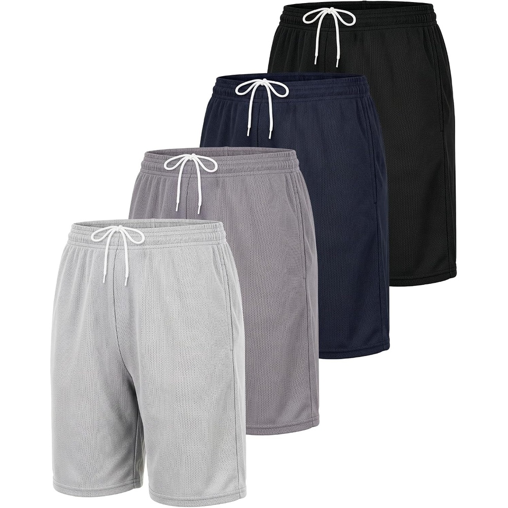 image:image4 Pack Womens Mesh Bermuda Shorts Athletic Running Gym Workout PocketsSet 11