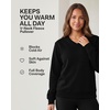 3 Pack Womens Fleece V Neck Sweatshirt Pullover Sweaters Long Sleeve Top(Solid Black  Solid Chocolate Torte  Solid Moonbeam)