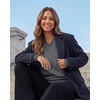 3 Pack Womens Fleece V Neck Sweatshirt Pullover Sweaters Long Sleeve Top(Solid Black  Solid Quiet Shade  Grey Heather)