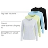 4 Pack Women’s Cotton Long Sleeve T Shirts Crewneck Basic Workout Tops Tees(Set 3)