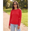 4 Pack Women’s Cotton Long Sleeve T Shirts Crewneck Basic Workout Tops Tees(Set 8)