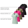 5 Pack Women’s Dry Fit V Neck T Shirts Workout Athletic Gym Yoga Basic Tops(Set 4)