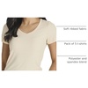 5 Pack Women’s Ribbed V Neck T Shirts Short Sleeve Basic Lounge Casual Tops(Set 2)