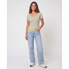 5 Pack Women’s Ribbed V Neck T Shirts Short Sleeve Basic Lounge Casual Tops(Set 2)