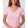 5 Pack Women’s Ribbed V Neck T Shirts Short Sleeve Basic Lounge Casual Tops(Set 3)