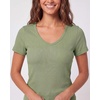 5 Pack Women’s Ribbed V Neck T Shirts Short Sleeve Basic Lounge Casual Tops(Set 4)