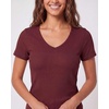5 Pack Women’s Ribbed V Neck T Shirts Short Sleeve Basic Lounge Casual Tops(Set 5)