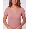 5 Pack Women’s Ribbed V Neck T Shirts Short Sleeve Basic Lounge Casual Tops(Set 6)