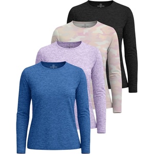 4 Pack Women’s Dry Fit Long Sleeve Sun Shirts UPF 50 Hiking Workout Tops(Set 8)