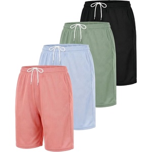 4 Pack Women’s Mesh Bermuda Shorts Athletic Running Gym Workout Pockets(Set 5)