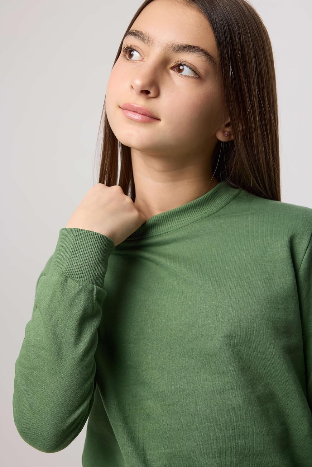 image:image3 Pack Girls Fleece Crewneck Sweatshirts Sweaters Kids Teens Pullover TopsSet 2