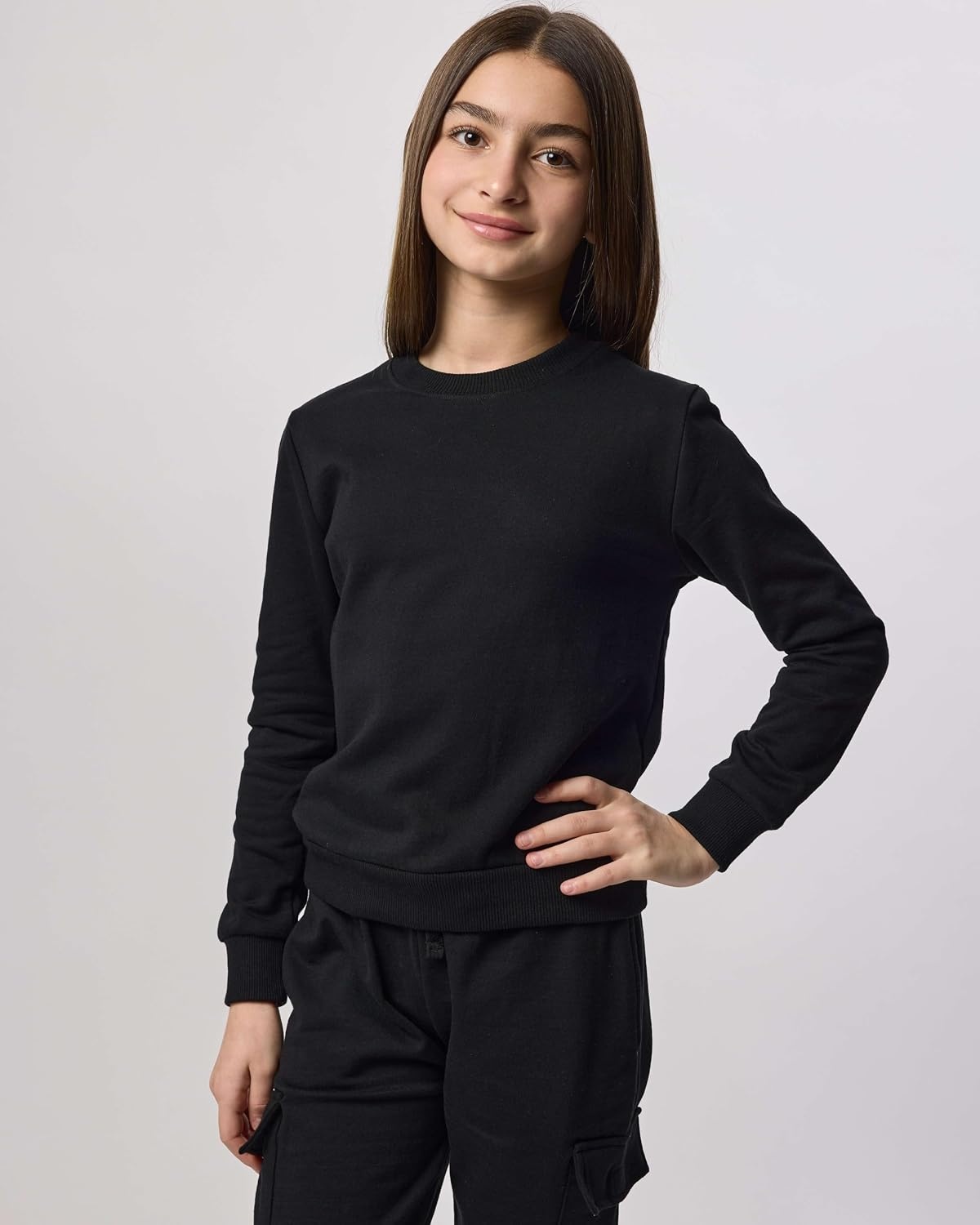 image:image3 Pack Girls Fleece Crewneck Sweatshirts Sweaters Kids Teens Pullover TopsSet 2