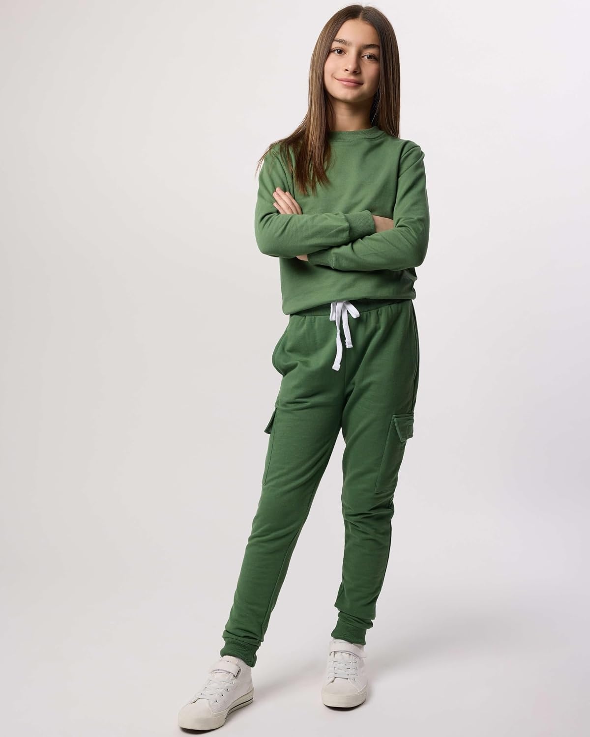 image:image3 Pack Girls Fleece Crewneck Sweatshirts Sweaters Kids Teens Pullover TopsSet 2