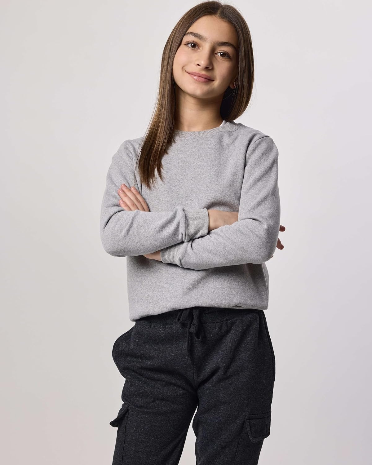 image:image3 Pack Girls Fleece Crewneck Sweatshirts Sweaters Kids Teens Pullover TopsSet 4