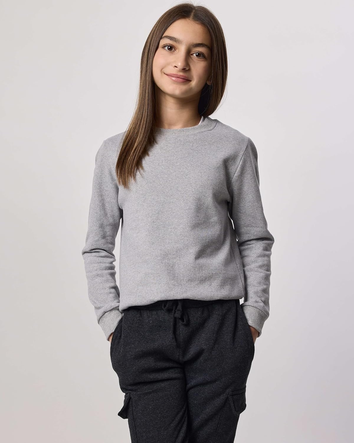 image:image3 Pack Girls Fleece Crewneck Sweatshirts Sweaters Kids Teens Pullover TopsSet 4