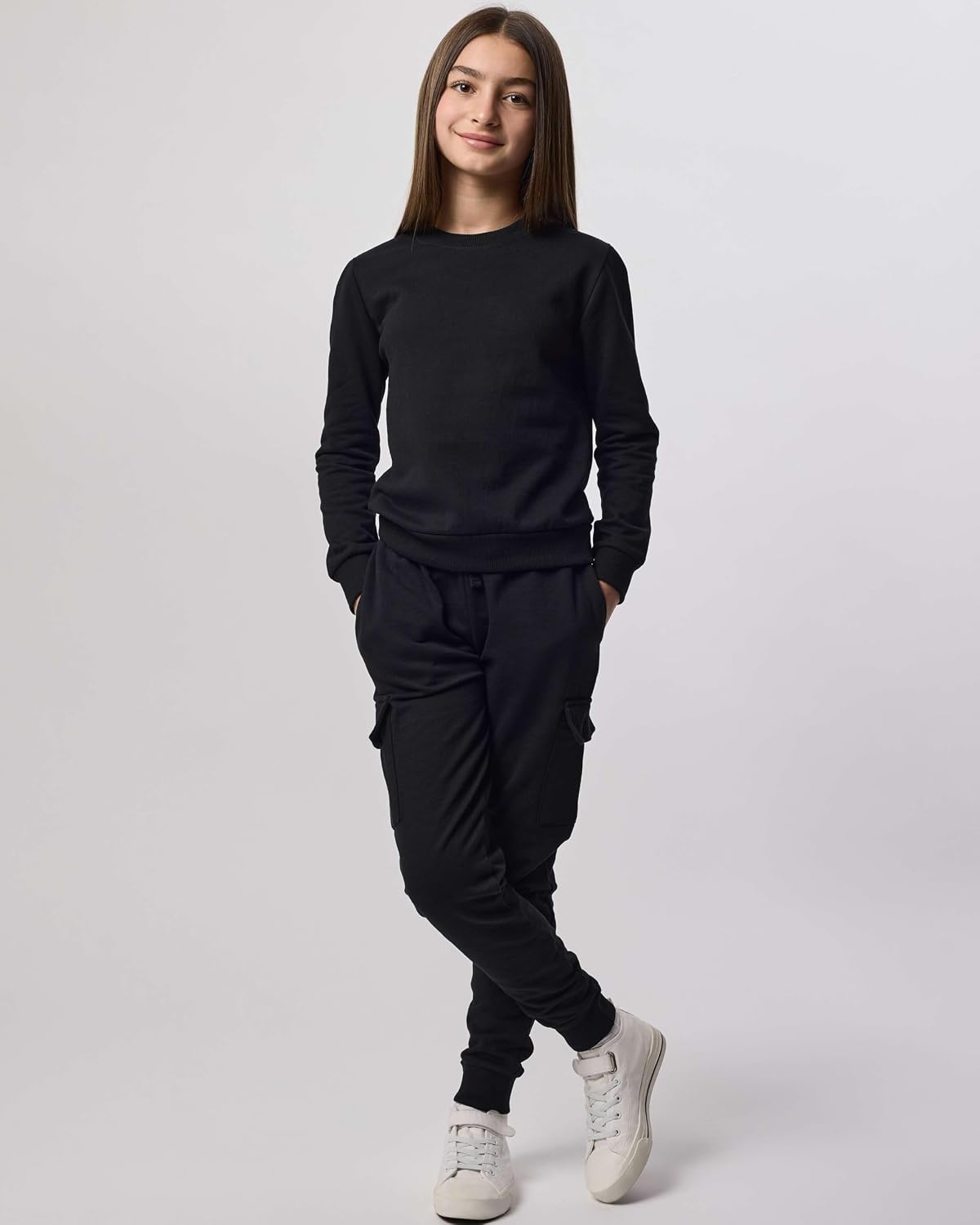 image:image3 Pack Girls Fleece Crewneck Sweatshirts Sweaters Kids Teens Pullover TopsSet 5