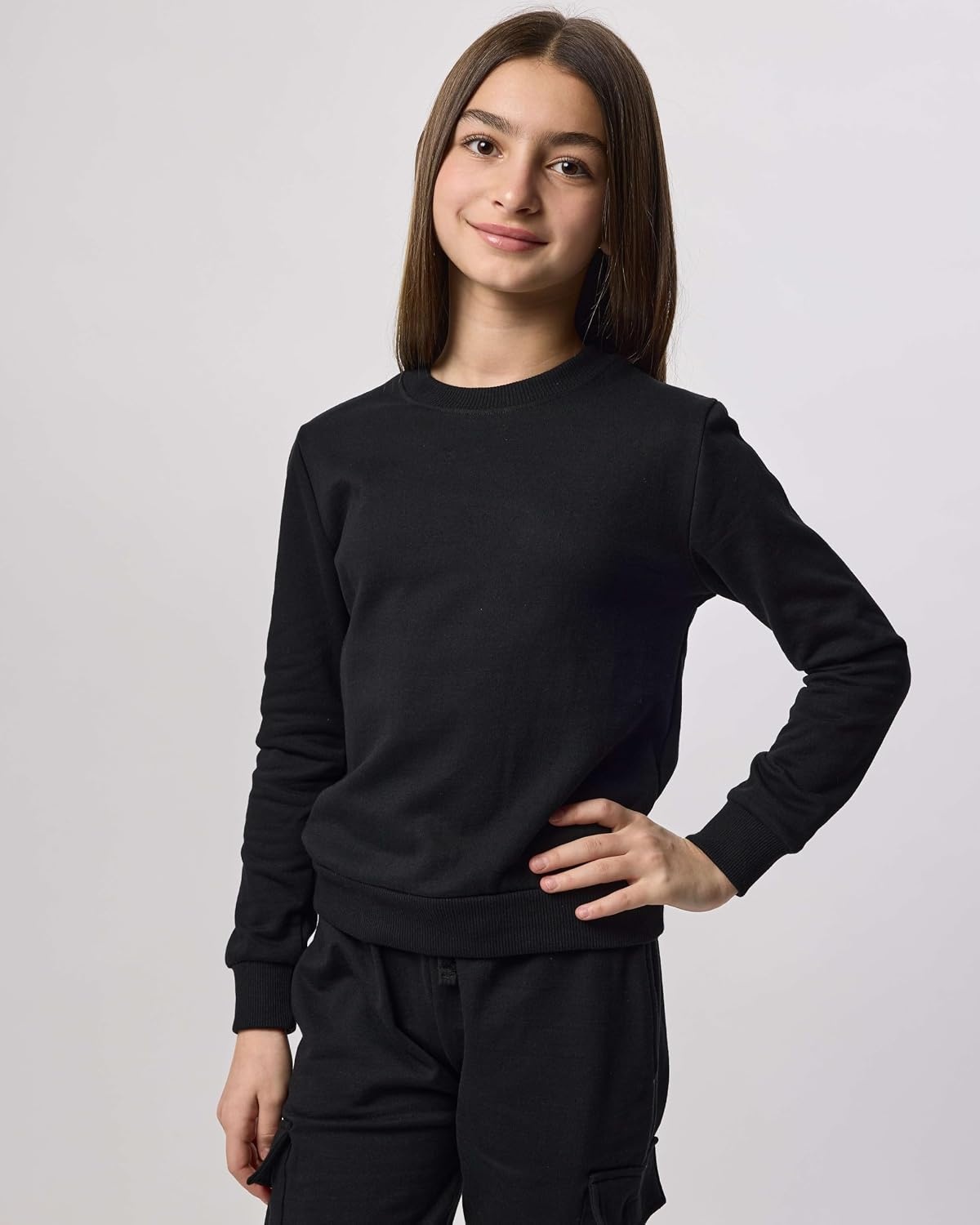 image:image3 Pack Girls Fleece Crewneck Sweatshirts Sweaters Kids Teens Pullover TopsSet 5