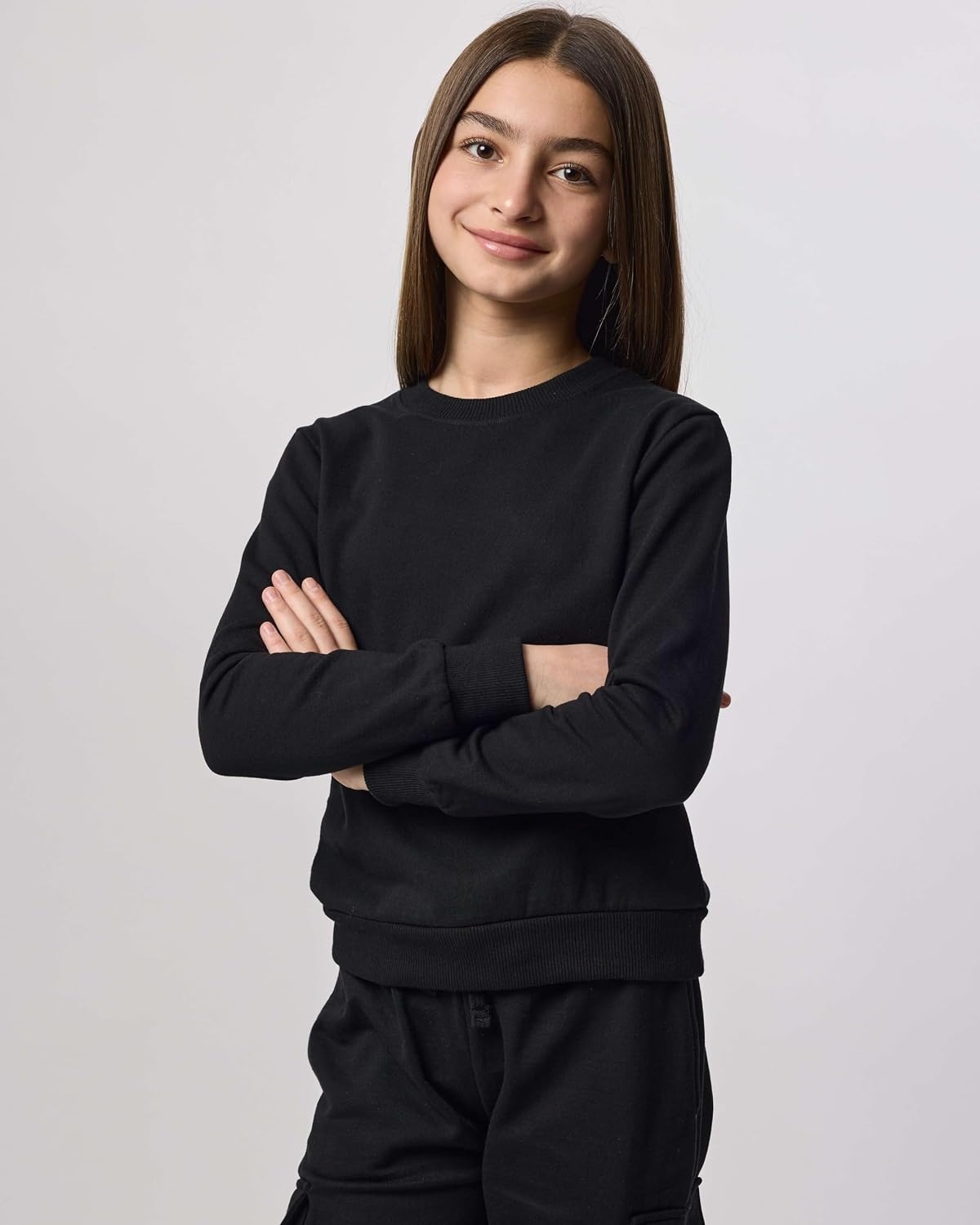 image:image3 Pack Girls Fleece Crewneck Sweatshirts Sweaters Kids Teens Pullover TopsSet 5
