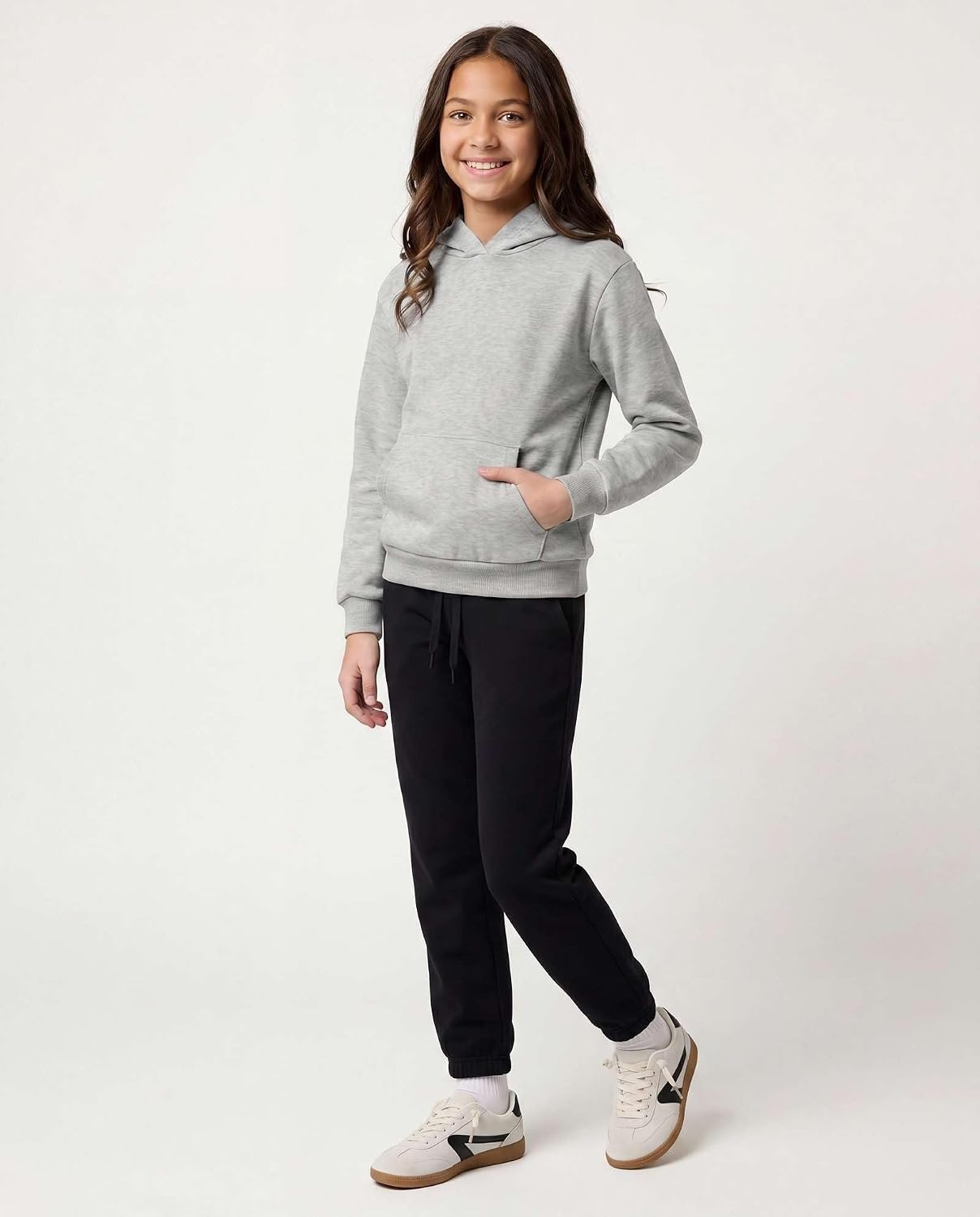 image:image3 Pack Girls Fleece Pullover Hoodies Sweatshirts Sweaters Kids Teens TopsSolid Black Charcoal Heather Grey Heather