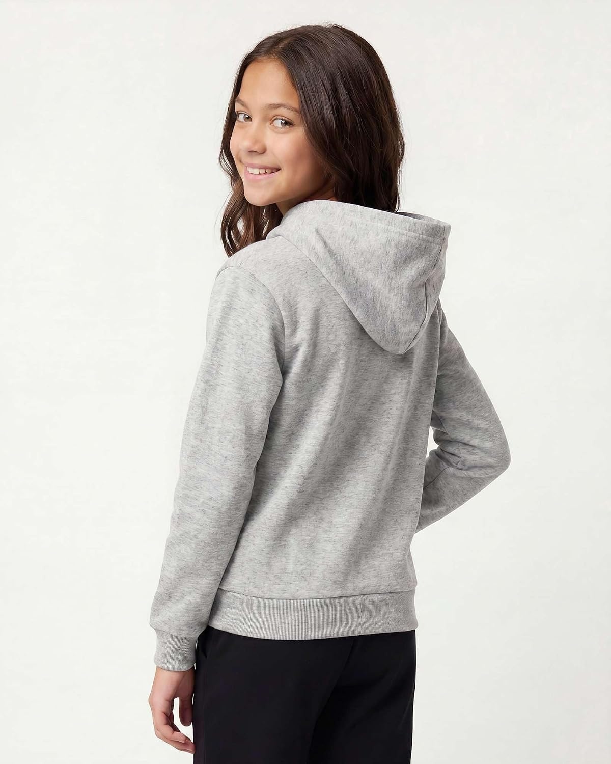 image:image3 Pack Girls Fleece Pullover Hoodies Sweatshirts Sweaters Kids Teens TopsSolid Black Charcoal Heather Grey Heather