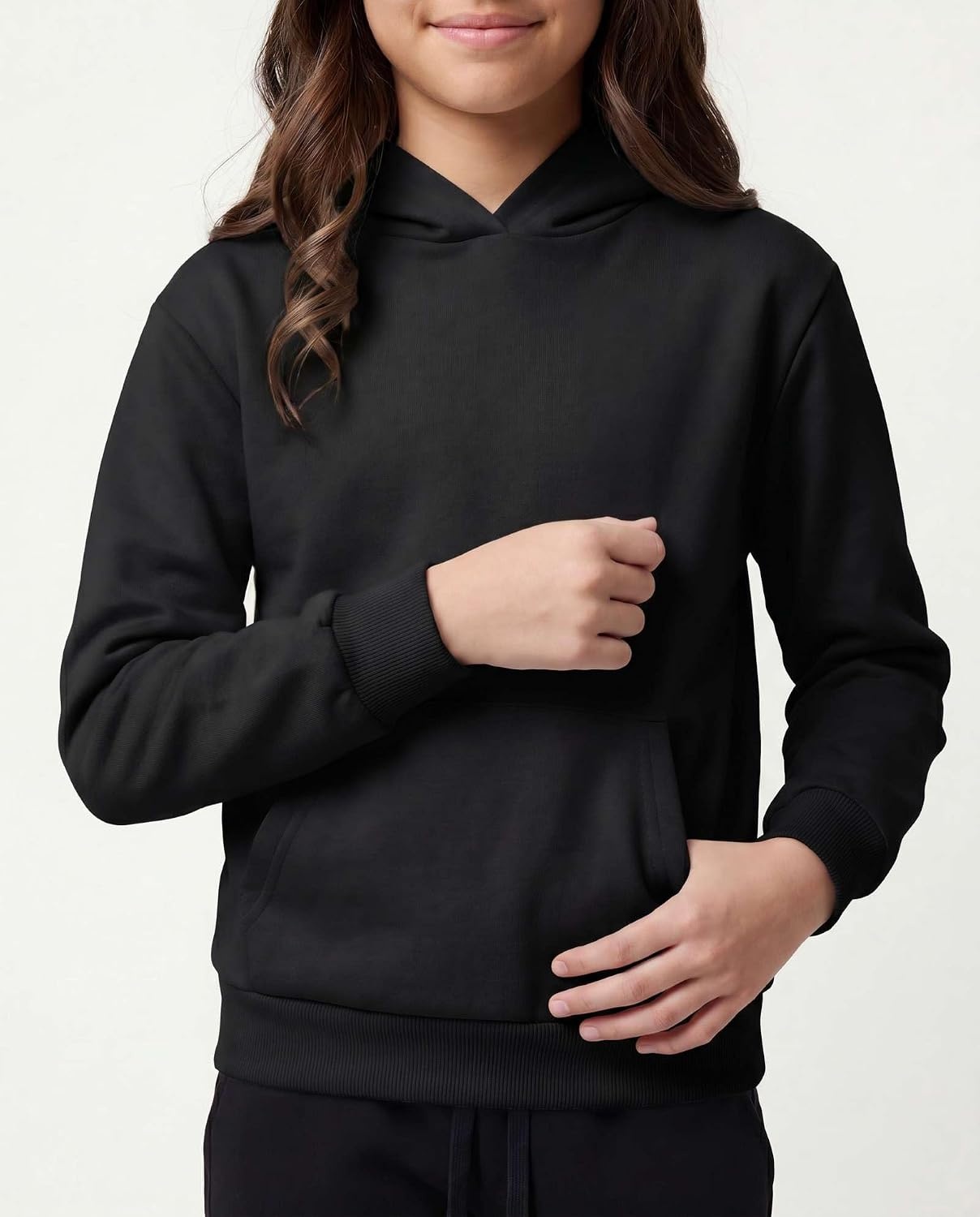 image:image3 Pack Girls Fleece Pullover Hoodies Sweatshirts Sweaters Kids Teens TopsSolid Black Solid Black Solid Black