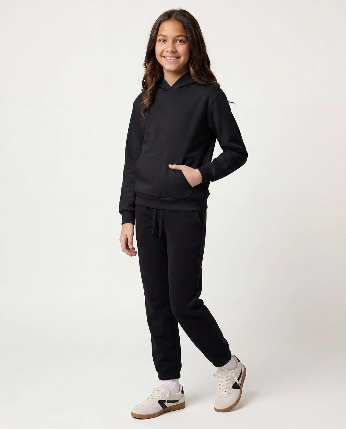 image:image3 Pack Girls Fleece Pullover Hoodies Sweatshirts Sweaters Kids Teens TopsSolid Black Solid Black Solid Black