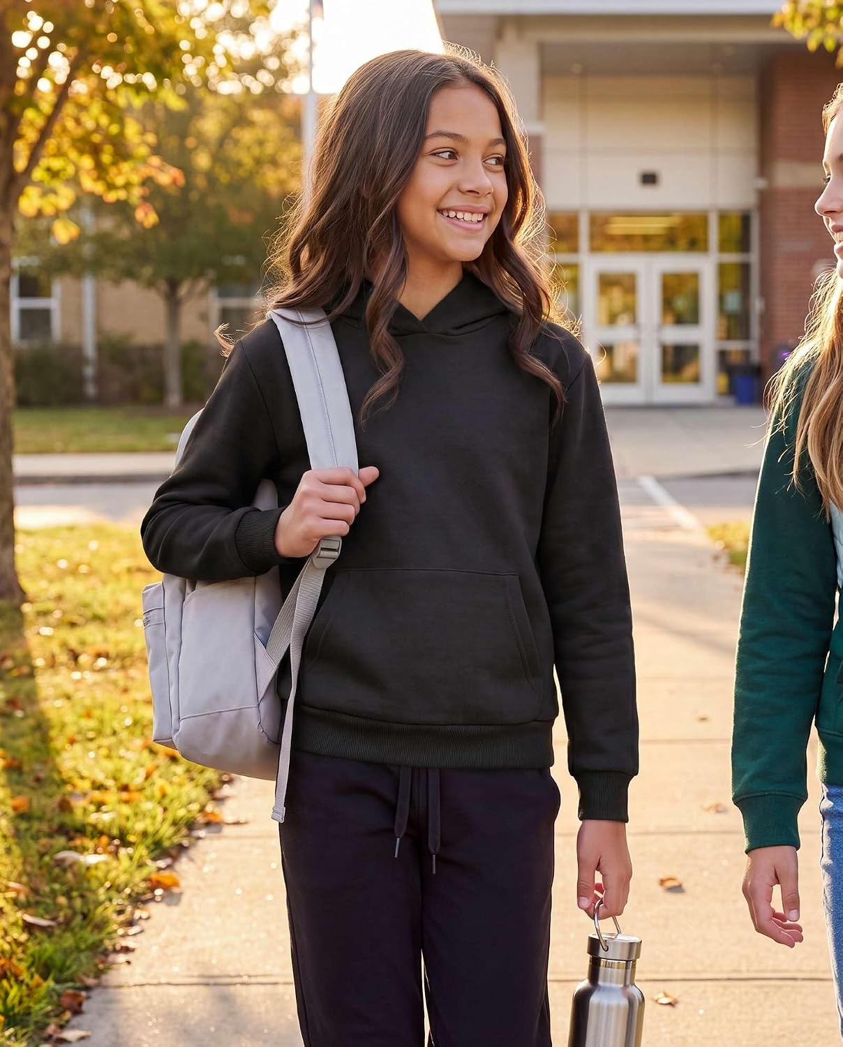 image:image3 Pack Girls Fleece Pullover Hoodies Sweatshirts Sweaters Kids Teens TopsSolid Black Solid Choc Torte Solid Moonbeam