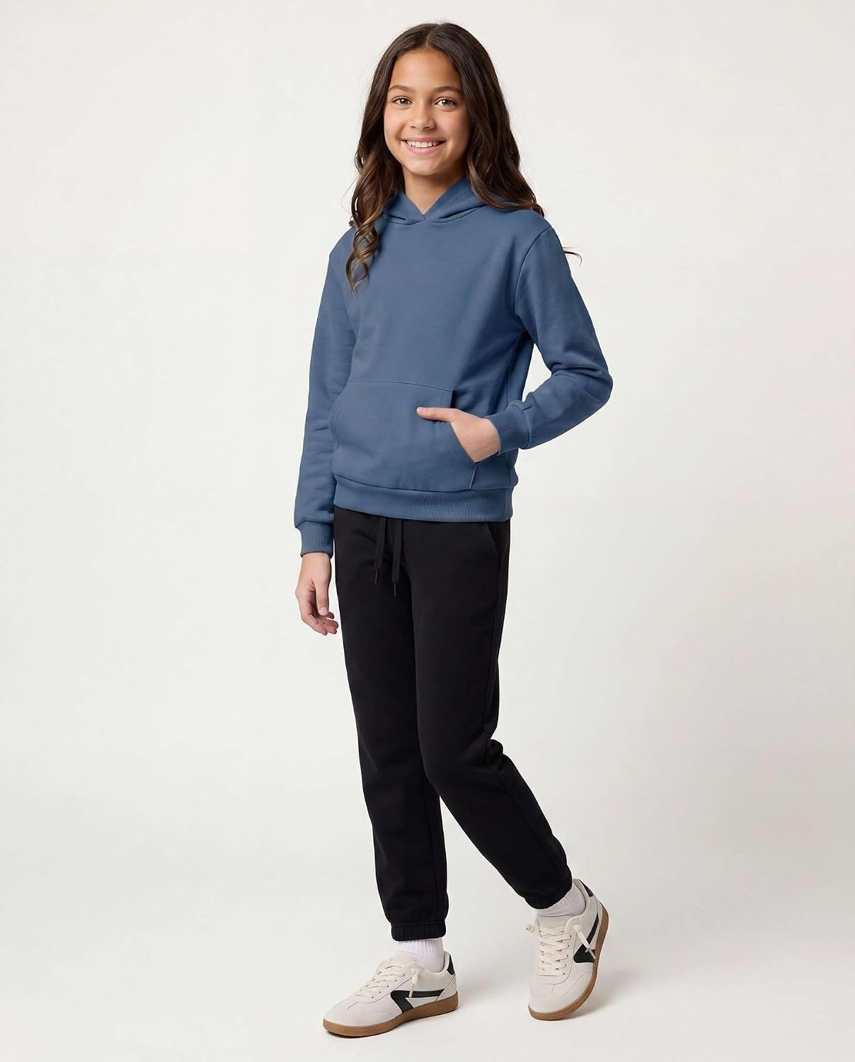 image:image3 Pack Girls Fleece Pullover Hoodies Sweatshirts Sweaters Kids Teens TopsSolid Black Solid Dove Solid Copen Blue