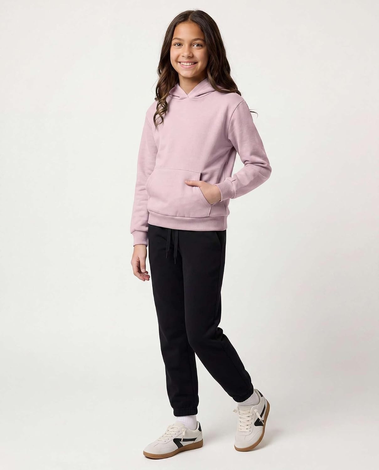 image:image3 Pack Girls Fleece Pullover Hoodies Sweatshirts Sweaters Kids Teens TopsSolid Black Solid Pale Lilac Solid Ballad Blue
