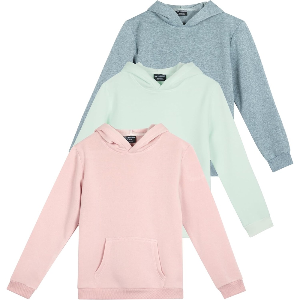 image:image3 Pack Girls Fleece Pullover Hoodies Sweatshirts Sweaters Kids Teens TopsSet 1