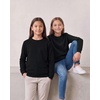 3 Pack Girls’ Fleece Crewneck Sweatshirts Sweaters Kids Teens Pullover Tops(Solid Black  Solid Black  Solid Black)