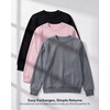 3 Pack Girls’ Fleece Crewneck Sweatshirts Sweaters Kids Teens Pullover Tops(Solid Black  Solid Black  Solid Black)