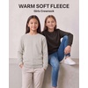 3 Pack Girls’ Fleece Crewneck Sweatshirts Sweaters Kids Teens Pullover Tops(Solid Black  Solid Chocolate Torte  Solid Moonbeam)