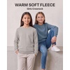 3 Pack Girls’ Fleece Crewneck Sweatshirts Sweaters Kids Teens Pullover Tops(Solid Black  Solid Dove  Solid Copen Blue)