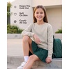 3 Pack Girls’ Fleece Crewneck Sweatshirts Sweaters Kids Teens Pullover Tops(Solid Black  Solid Pale Lilac  Solid Ballad Blue)