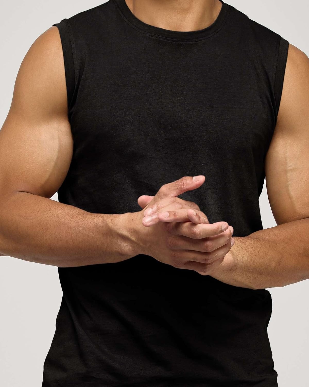 image:image5 Pack Mens Cotton Tank Tops Sleeveless Undershirts Muscle Beater Gym ShirtSet 1
