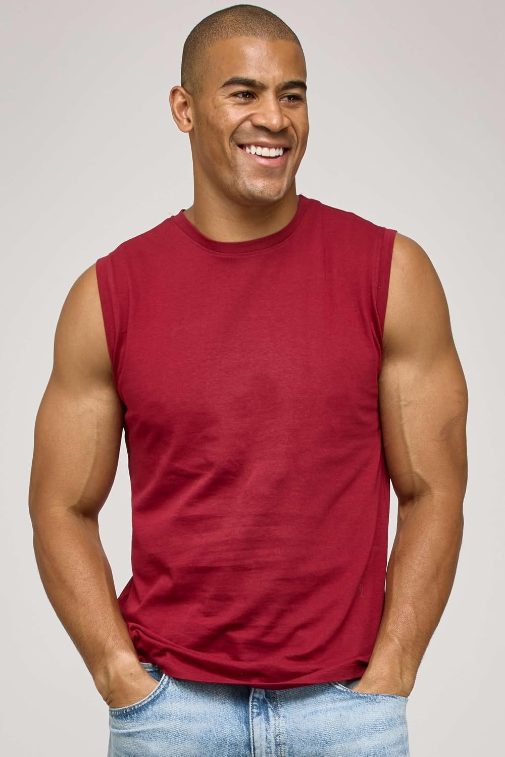 image:image5 Pack Mens Cotton Tank Tops Sleeveless Undershirts Muscle Beater Gym ShirtSet 5