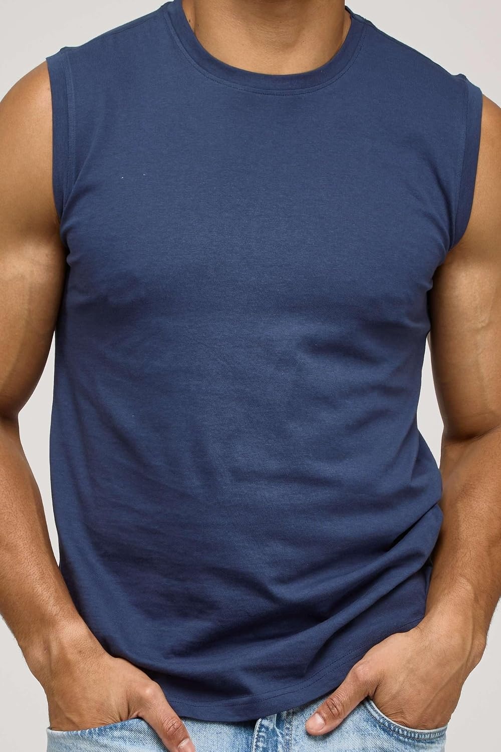 image:image5 Pack Mens Cotton Tank Tops Sleeveless Undershirts Muscle Beater Gym ShirtSet 8