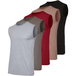 5 Pack Mens Cotton Tank Tops Sleeveless Undershirts Muscle Beater Gym Shirt(Set 5)