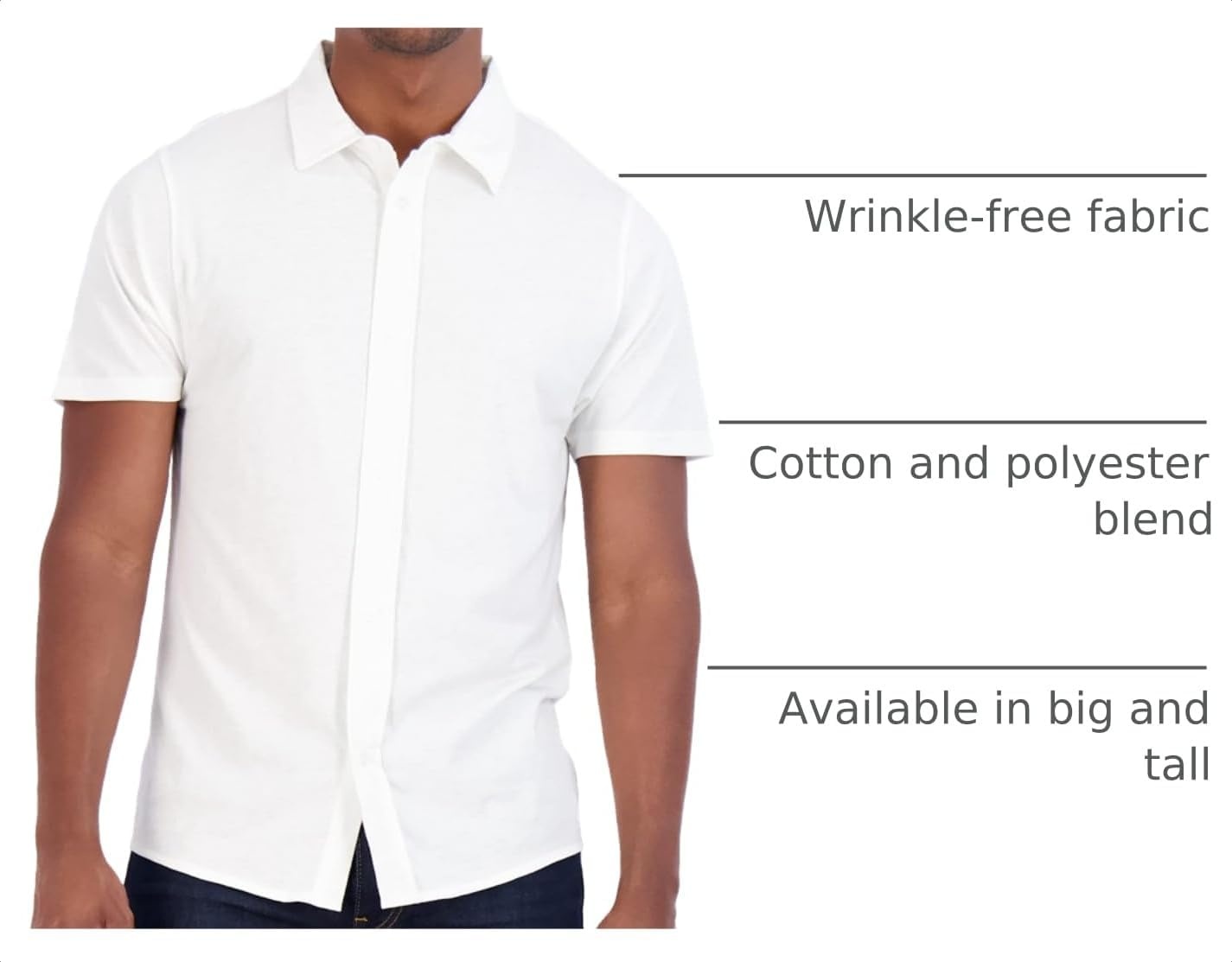 image:image3 Pack Mens Button Down Shirts Short Sleeve Jersey Casual Dress CollaredSet 2
